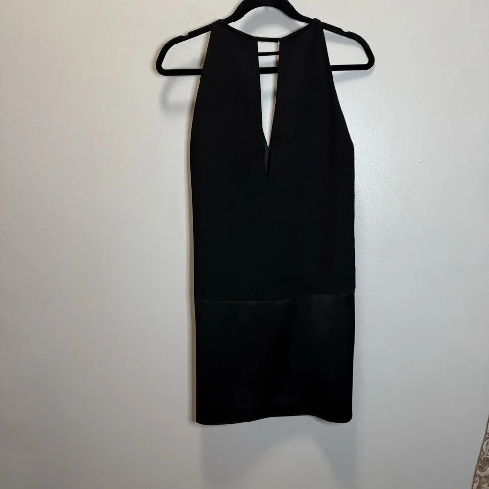 Parker Women's Dress Size XS keyhole Dress Black Mixed Media Lined